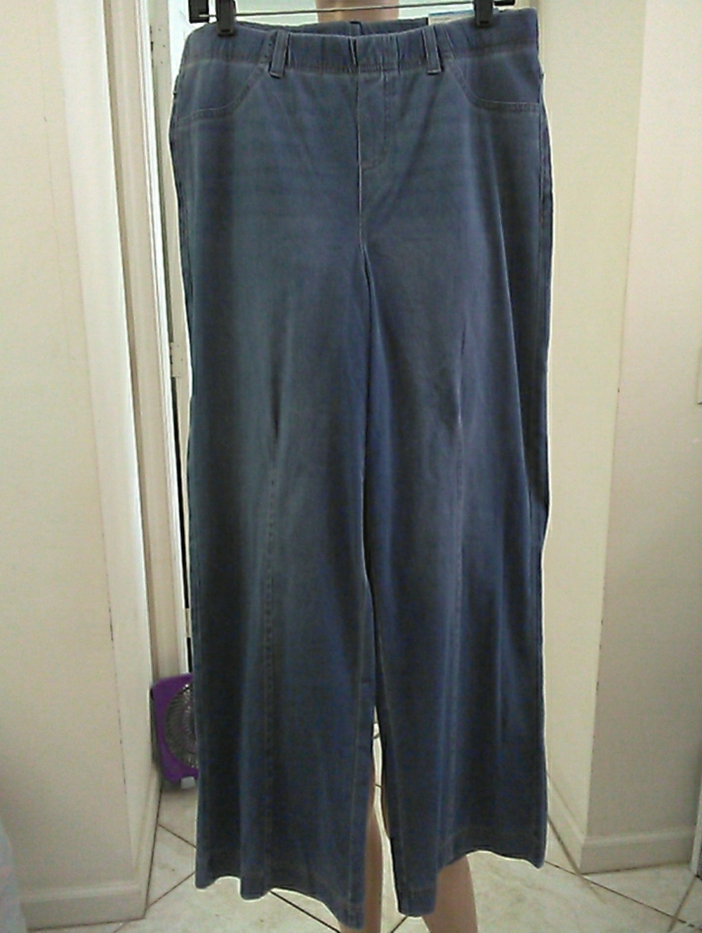 NWT SIERRA Blue Wide-Leg JEGGINGS PULL UP STRETCH SZ. LG 12-14 WIDE LEGS X COMFY